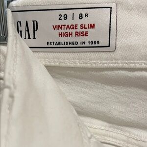 GAP Vintage Slim High Rise White Jeans